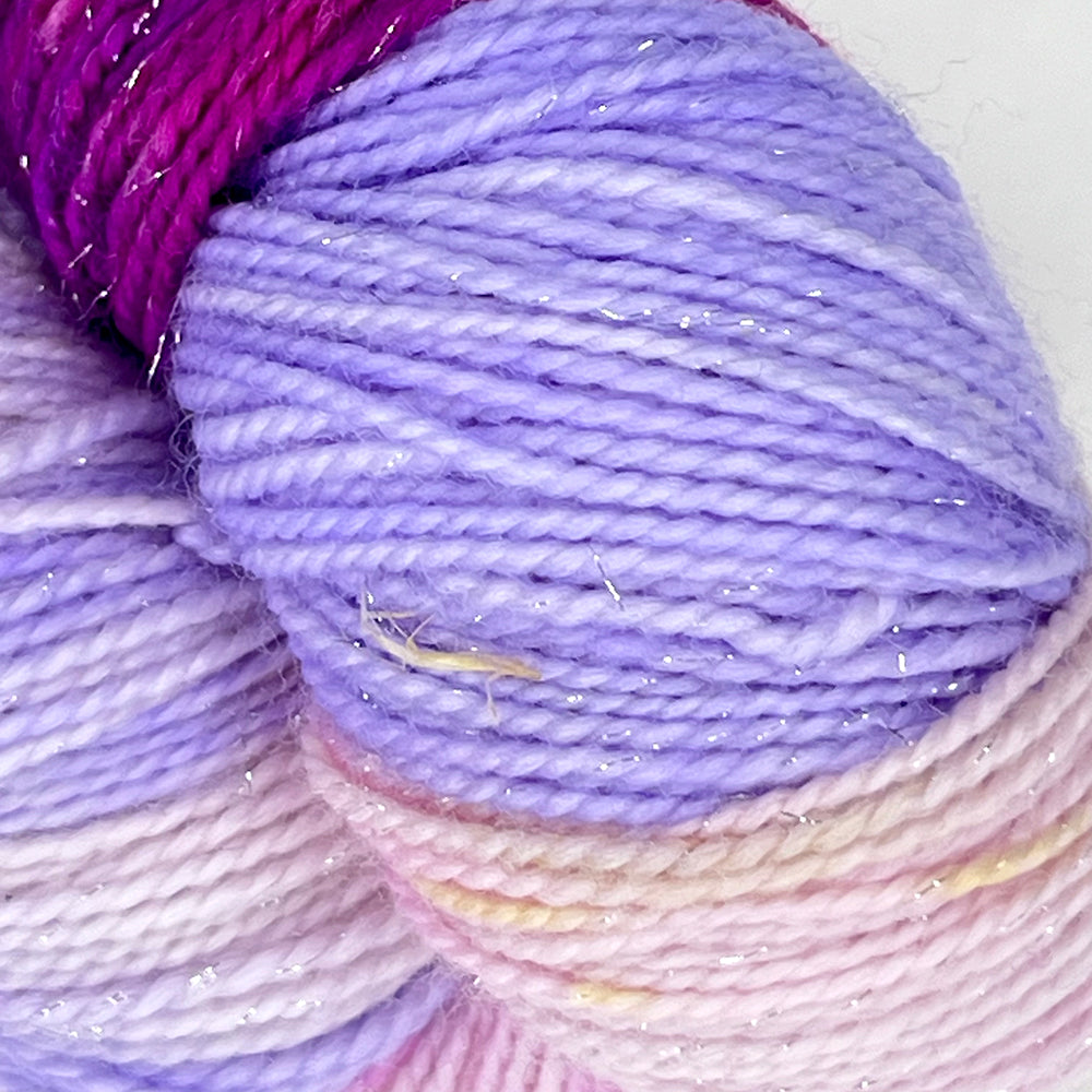 Berry Rainbow Sparkle Sock Yarn