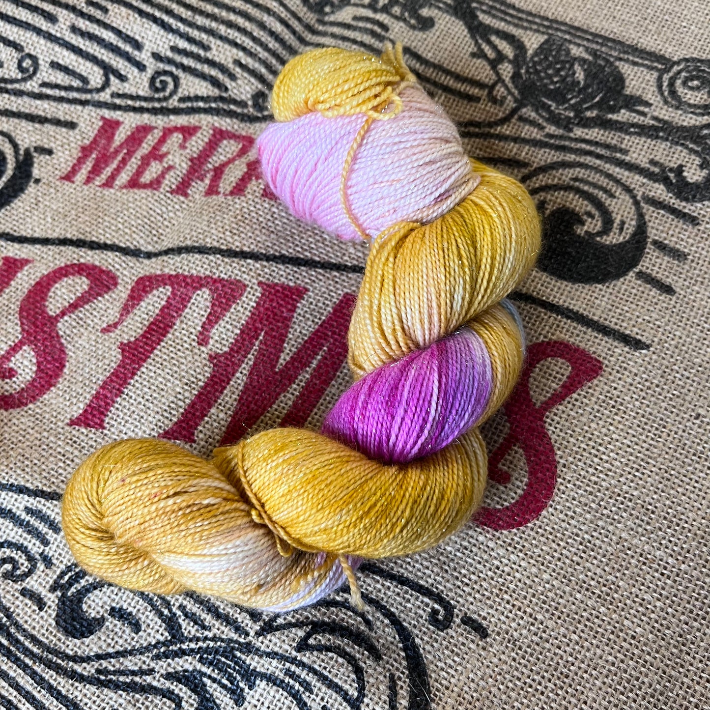 Gingerbread Snowflake Sparkle Sock Yarn