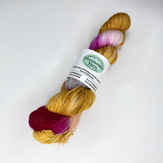 Gingerbread Snowflake Sparkle Sock Yarn