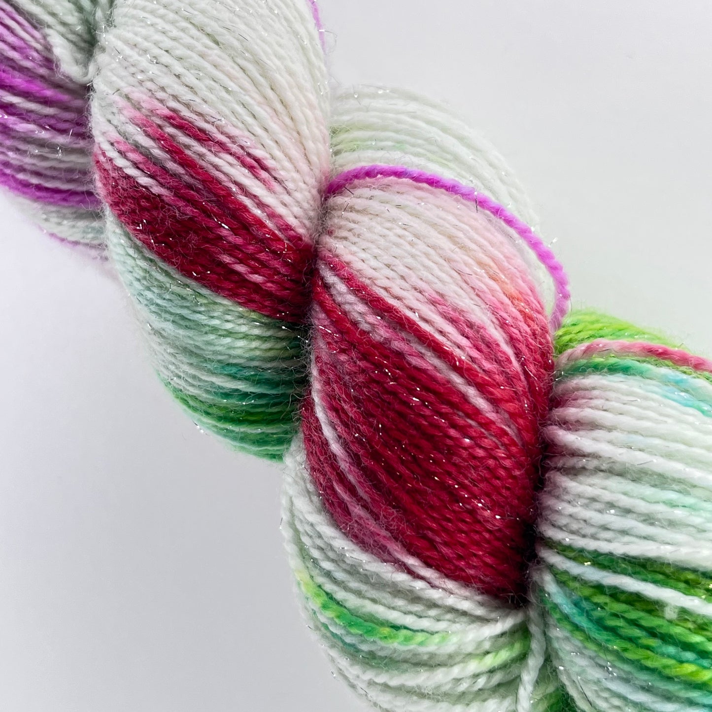 Candy Cane Forest Sparkle Sock Yarn