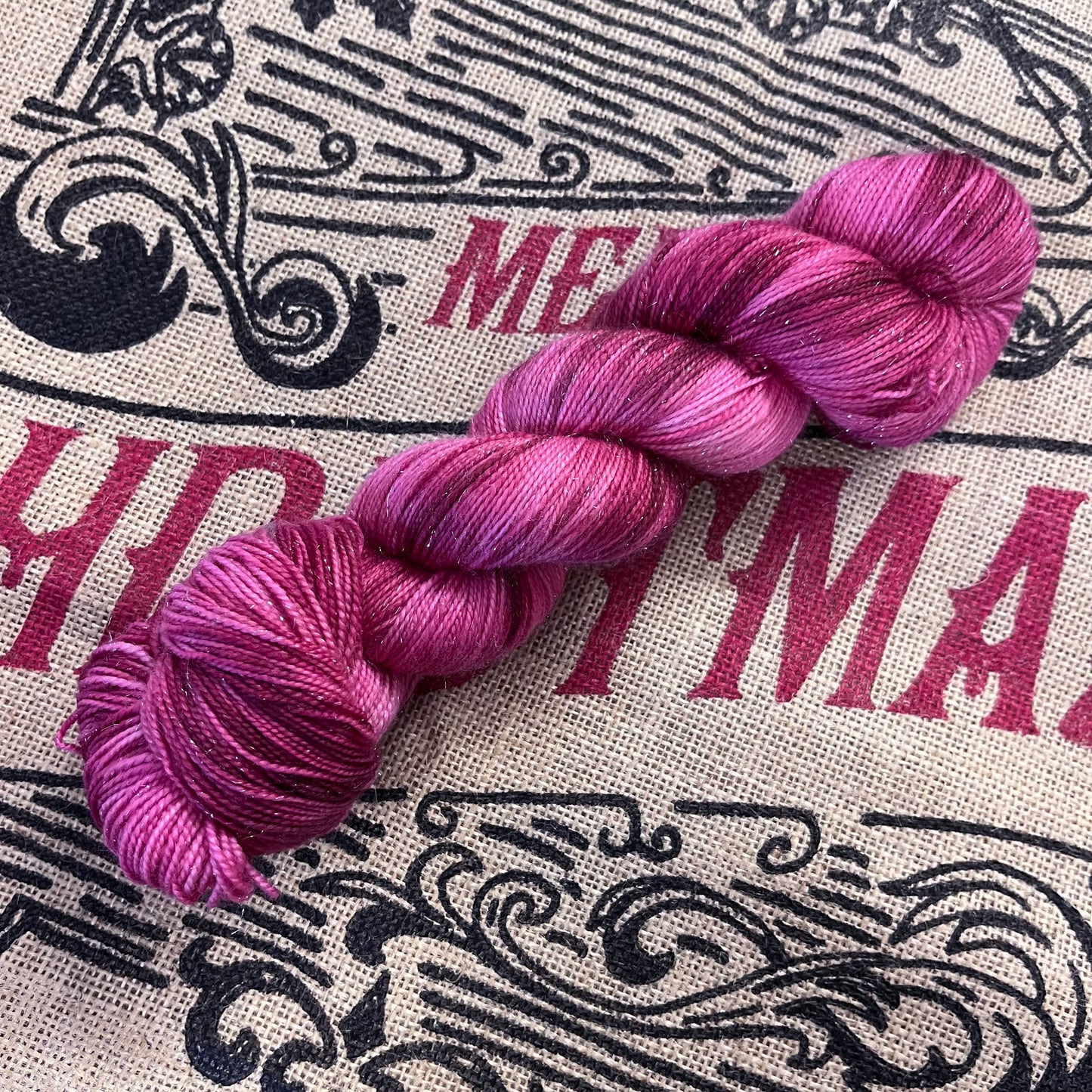 Red Berries Sparkle Sock Yarn